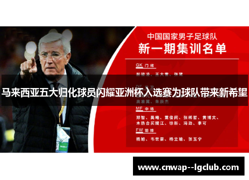 马来西亚五大归化球员闪耀亚洲杯入选赛为球队带来新希望